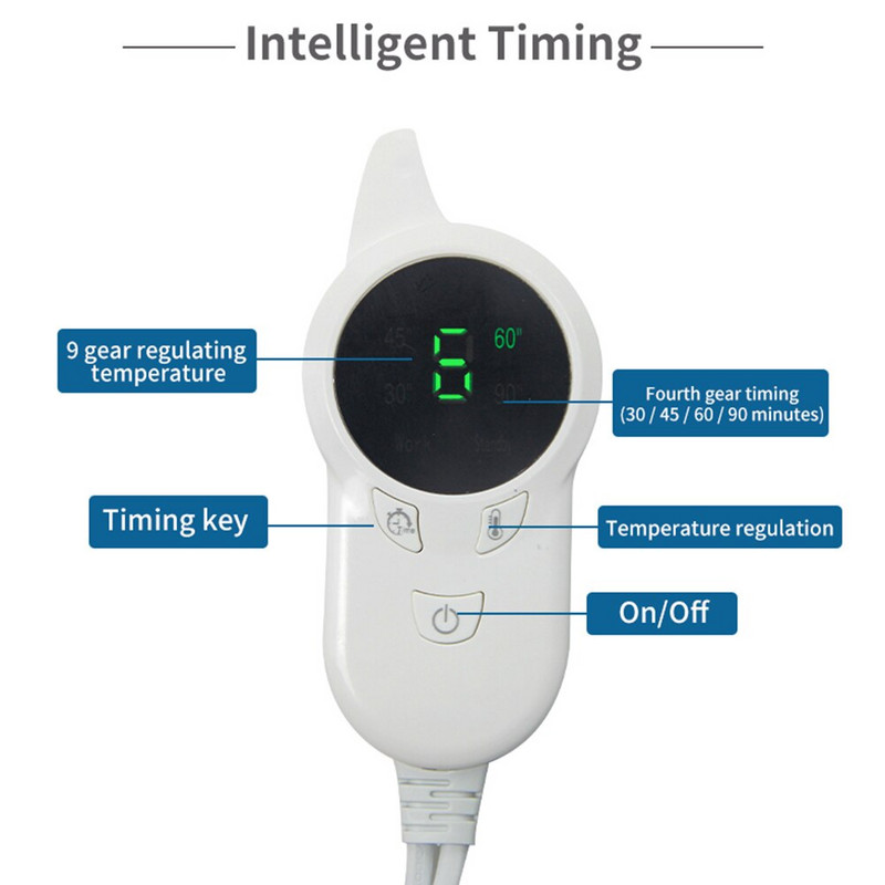 Încălzitor de iarnă, moale, prietenos cu pielea, încălzitor electric pătură, cu 9 trepte, reglabil, masaj pentru ameliorarea durerii, pentru acasă, canapea extensibilă, scaun la birou