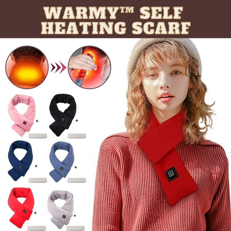 Imitacinis triušio kailio žieminis šalikas Įkraunamas šildomas skara dizainas Šildomas kaklaskaras Šiltas minkštas kaklaskarės vyrams ir moterims