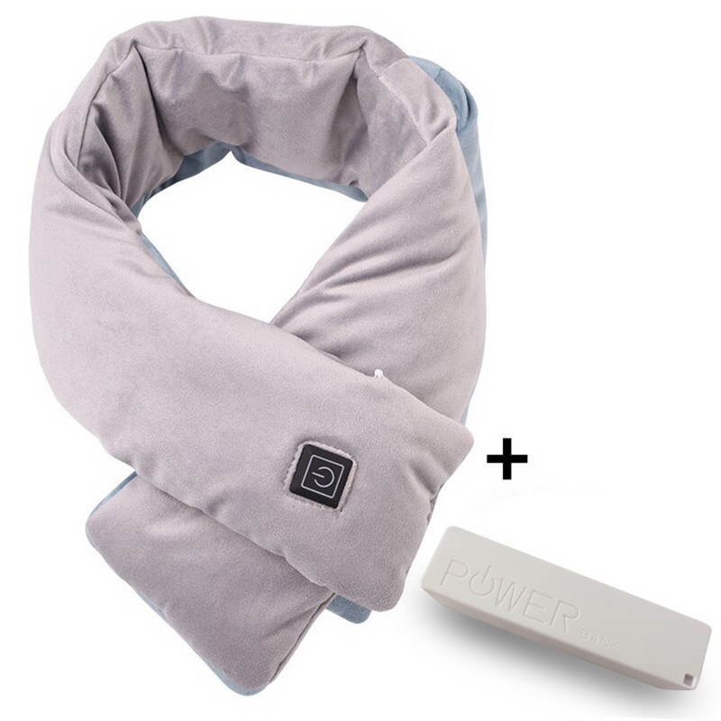 Imitacinis triušio kailio žieminis šalikas Įkraunamas šildomas skara dizainas Šildomas kaklaskaras Šiltas minkštas kaklaskarės vyrams ir moterims