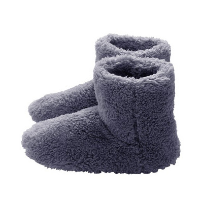 Szuper puha téli meleg hócsizma USB töltővel mosható kényelmes plüss elektromos fűthető cipők lábmelegítő női férfiaknak