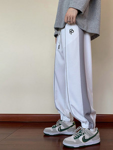 Pantaloni sport barbati cu sireturi si elastic la picioare