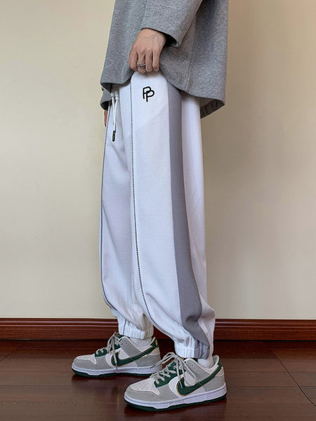 Pantaloni sport barbati cu sireturi si elastic la picioare