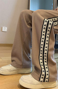 Pantaloni de trening casual pentru bărbați cu piping