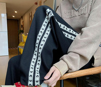 Pantaloni de trening casual pentru bărbați cu piping