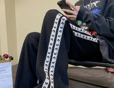 Pantaloni de trening casual pentru bărbați cu piping