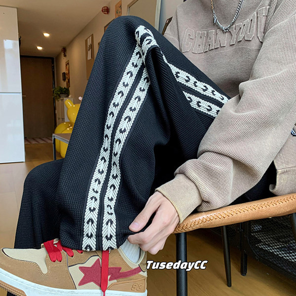 Pantaloni de trening casual pentru bărbați cu piping