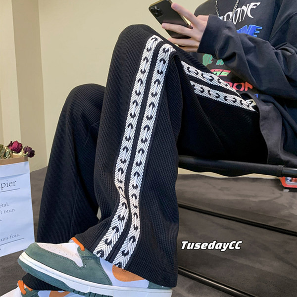 Pantaloni de trening casual pentru bărbați cu piping