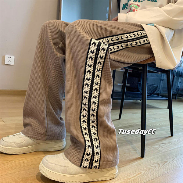 Pantaloni de trening casual pentru bărbați cu piping