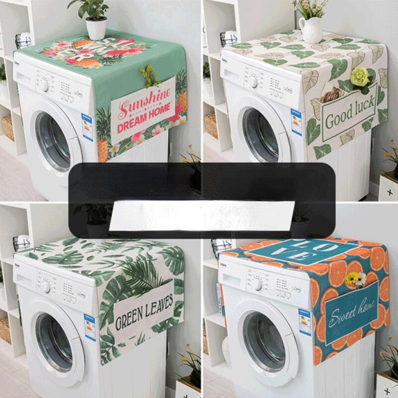 Capac cuptor nordic frigider Capac mașină de spălat acasă Protecor mașină praf frunze cuptor cu microunde Decor modern spălat verde