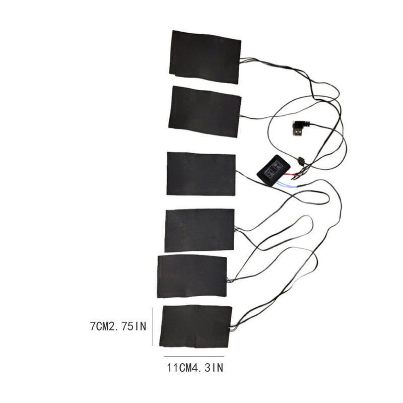 Egy hajtott hat öves téli elektromos dupla vezérlésű fűtőlap mellény kabát fűtőlap területek fűtött mellény kabát