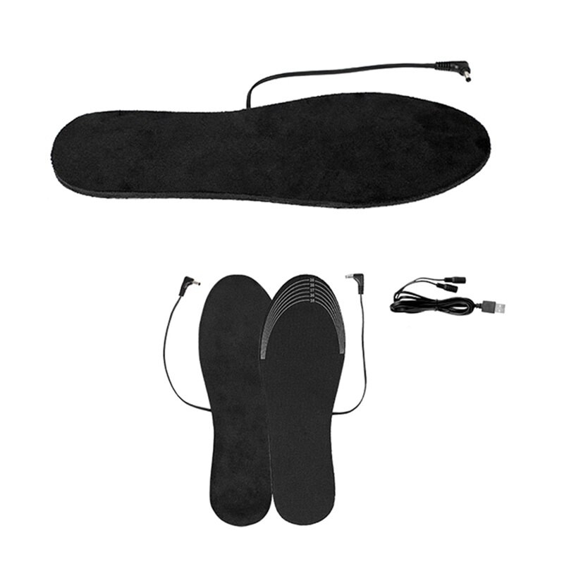 Elektriskās apavu zolītes USB apsildāmas pēdas siltas zeķu paliktņa paklājiņš Elektriski sildāmas zolītes Mazgājamas siltas termiskās zolītes