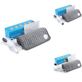 1Set sivá elektrická vyhrievacia podložka, fyzioterapeutická deka, termálna úľava od bolesti ramien a chrbta, eliminuje únavu - zástrčka EÚ