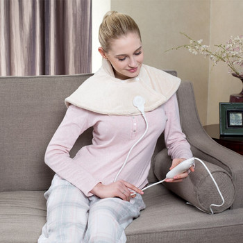 EU 220V Нагревателна подложка за рамо и врат Отопляема мантия за облекчаване на болки в гърба Горещ компрес Електрическо отопление на дома