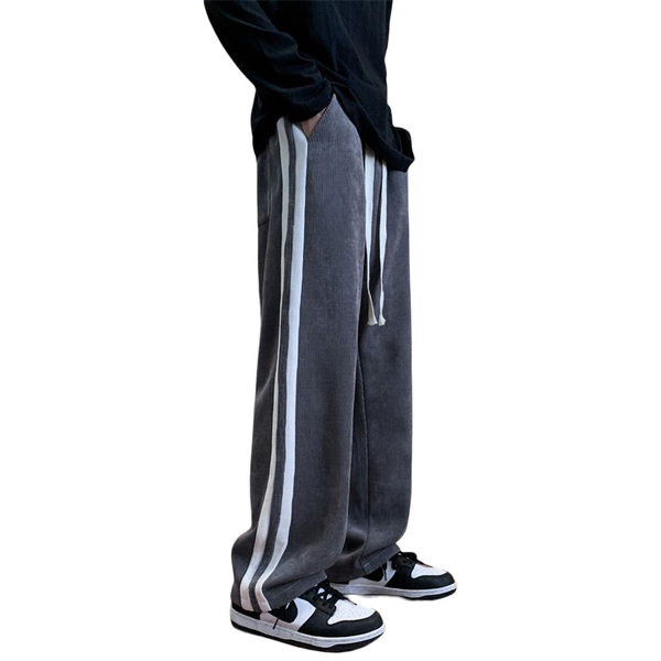 Pantaloni de bărbați sport cu pipe și șireturi