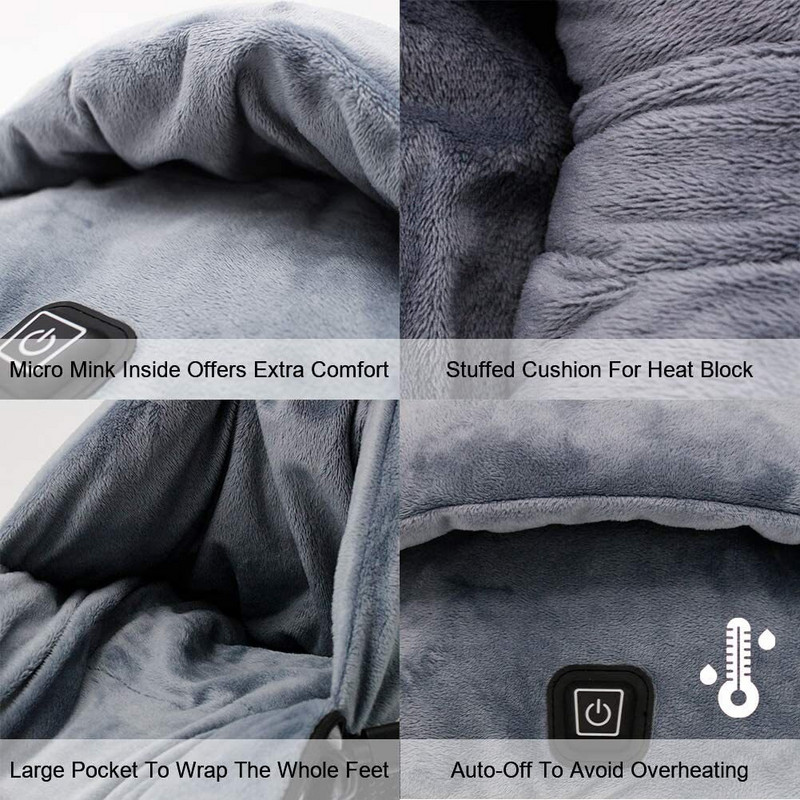 Elektrický ohrievač nôh, nabíjanie cez USB, úsporný teplý kryt nôh, vyhrievacie podložky na nohy pre domácu spálňu, vykurovanie na spanie