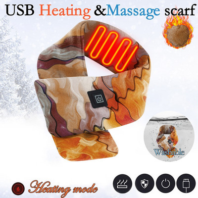 Elektrická vyhrievaná dámska teplá ochranná šatka na ochranu krku a ramien, elektrická vyhrievaná teplá dámska lyžiarska šatka