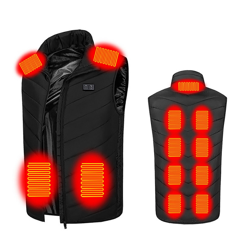 Vestă de încălzire electrică, nou îmbunătățită, control dublu, 13, vestă de încălzire, temperatură constantă, jachetă încălzită prin USB, vestă încălzită