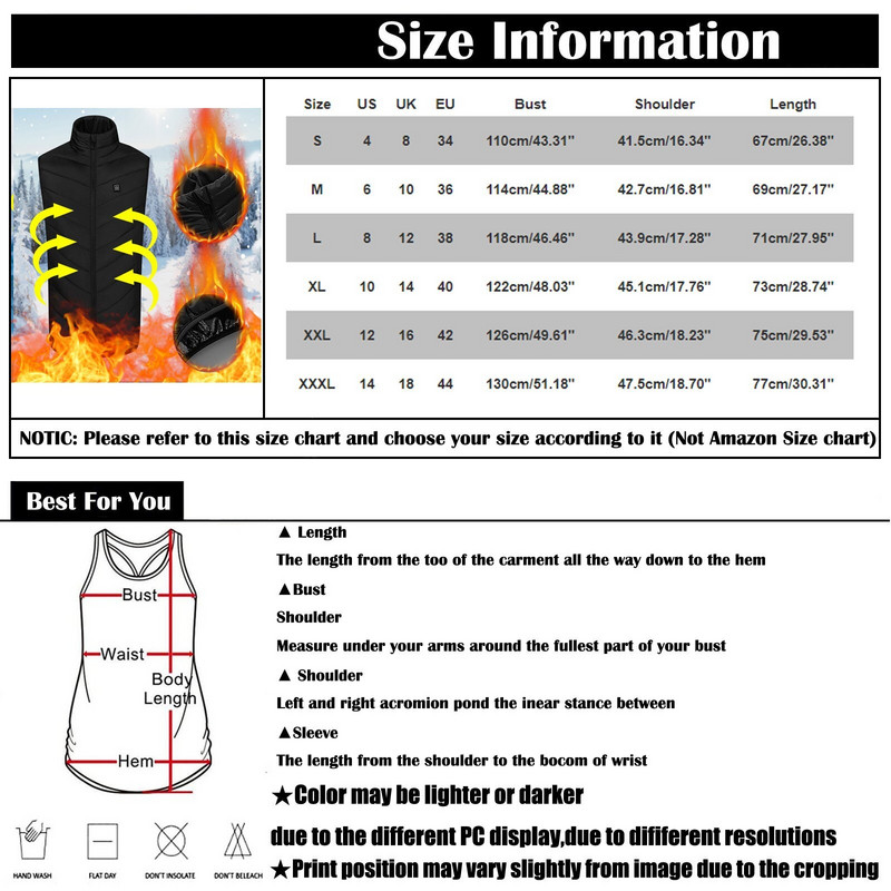 Vestă de încălzire electrică, nou îmbunătățită, control dublu, 13, vestă de încălzire, temperatură constantă, jachetă încălzită prin USB, vestă încălzită