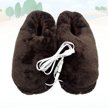 Чехли Usb Обувки Отопление Зимни Отопляеми Електрически нагреватели за крака Плюшени нагреватели за крака за студено време Женска къща
