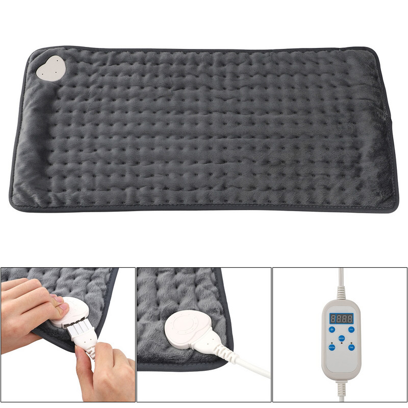 Elektrická vyhrievacia podložka s časovačom, fyzioterapeutická vyhrievacia podložka na ramená, krk, chrbát, nohu, úľava od bolesti, zimný teplý darček