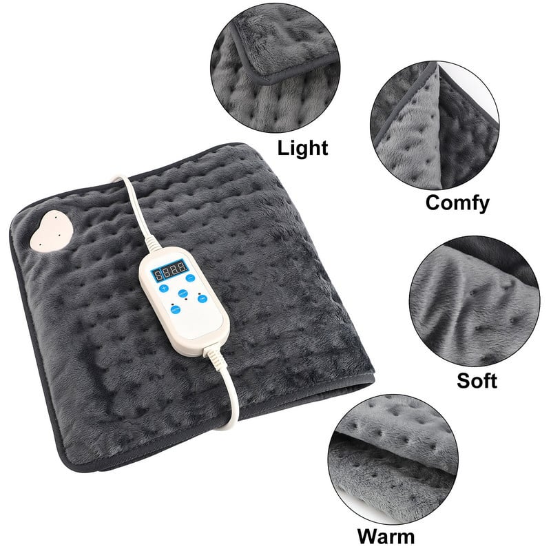 Elektrická vyhrievacia podložka s časovačom, fyzioterapeutická vyhrievacia podložka na ramená, krk, chrbát, nohu, úľava od bolesti, zimný teplý darček