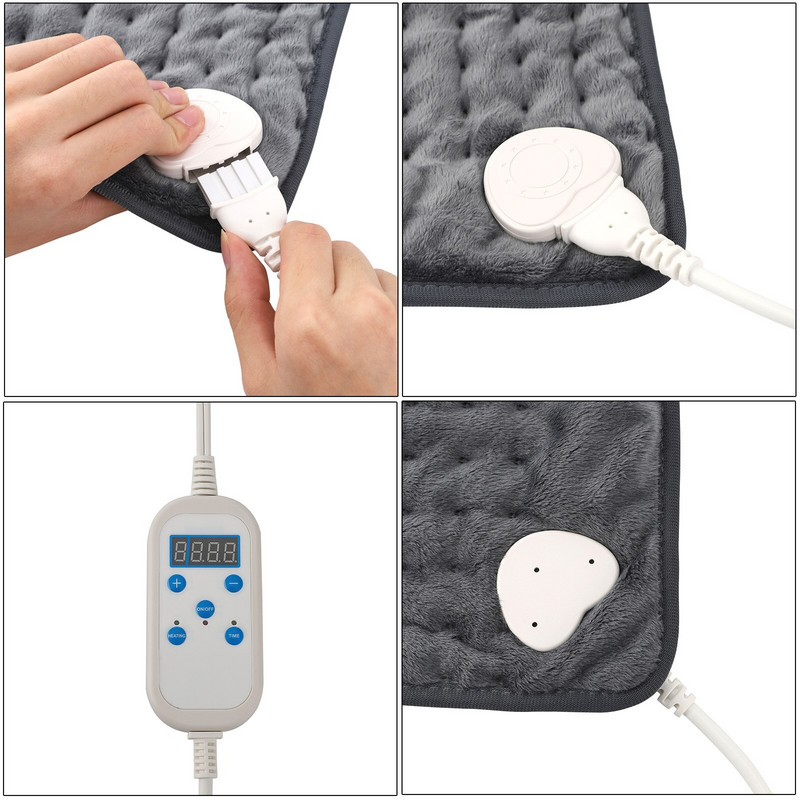 Elektrická vyhrievacia podložka s časovačom, fyzioterapeutická vyhrievacia podložka na ramená, krk, chrbát, nohu, úľava od bolesti, zimný teplý darček