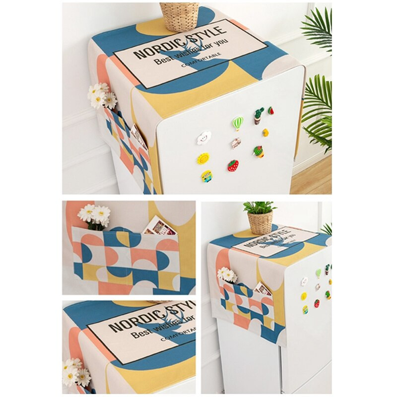 Nordijski poklopac za hladnjak s vrećicom za pohranu Poklopci za perilicu rublja Krpa za prašinu za mikrovalnu pećnicu Vodootporna zaštita za hladnjak