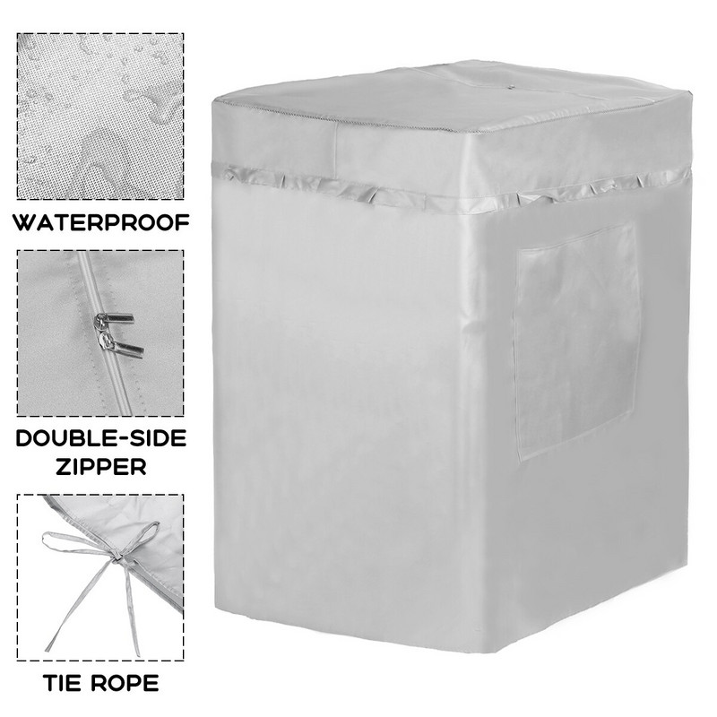 Mosógép burkolat Dob Pulsator Vízálló Fényvédő Felülről nyíló Védő Takaró Bevonat Betöltés Porálló tok zsebbel