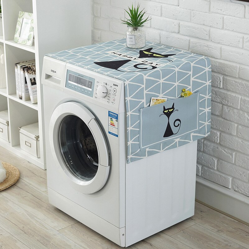 Nordic Elk Kryt na chladničku do práčky, vodeodolná bavlnená ľanová obliečka na nočný stolík, uterák