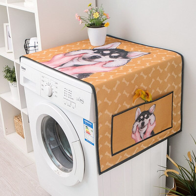 Kryt na práčku z bavlny a ľanu, vodotesný kryt pre jednodverovú a dvojdverovú chladničku, mikrovlnnú rúru