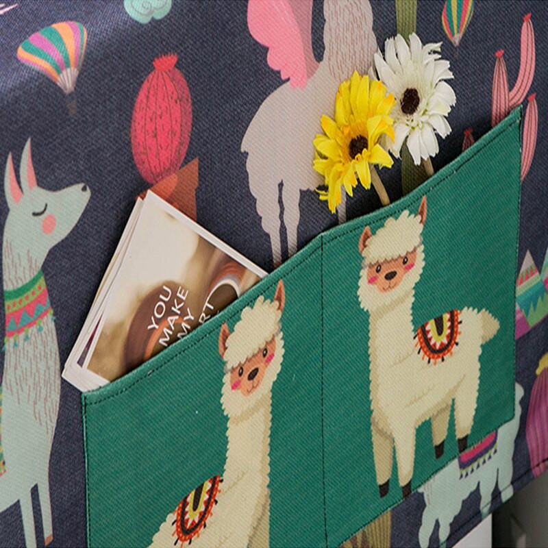 Kryt na práčku z bavlny a ľanu, vodotesný kryt pre jednodverovú a dvojdverovú chladničku, mikrovlnnú rúru