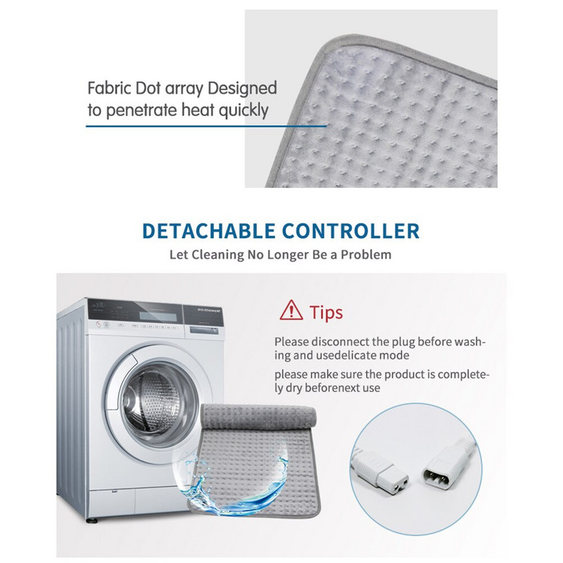 Zimná ohrievacia podložka, mäkká elektrická ohrievacia deka s 9 prevodmi, nastaviteľná masážna úľava od bolesti pre domácu pohovku, sedadlo, kanceláriu