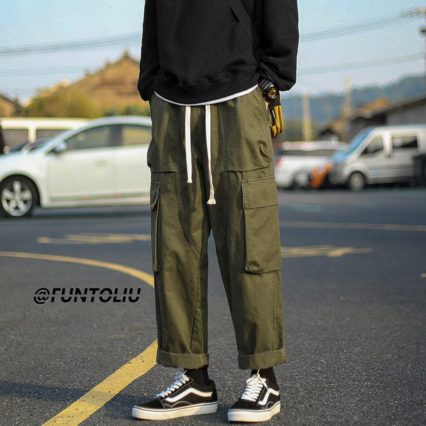 Pánske ležérne nohavice so šnúrkami a bočnými vreckami, nový model