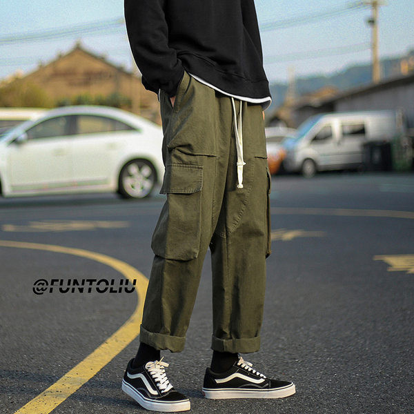 Pánske ležérne nohavice so šnúrkami a bočnými vreckami, nový model