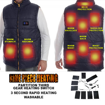 Θερμαντήρας ρούχων Usb με ρυθμιζόμενη θερμοκρασία 3 ταχυτήτων, ηλεκτρικό θερμαντικό φύλλο θερμαντικό μαξιλάρι για γιλέκο Μπουφάν #25
