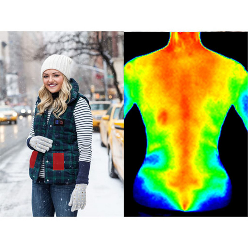 USB vyhrievacia podložka na oblečenie s 3 prevodovými stupňami nastaviteľnou teplotou, elektrická vyhrievacia podložka na vestu, bundu #25