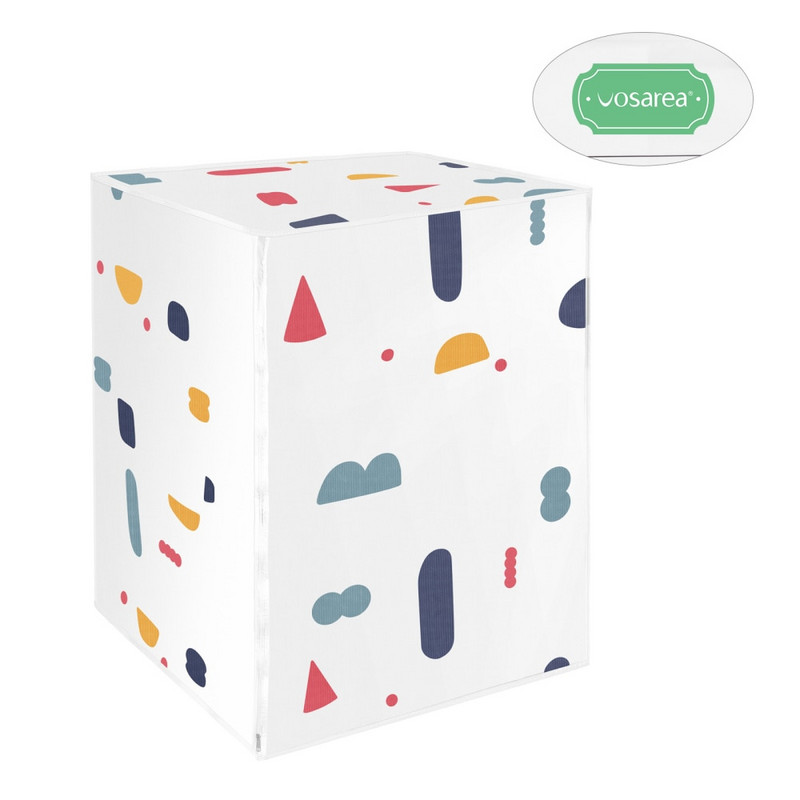 VOSAREA Kryt na práčku, plne zakrytý kryt na práčku/sušičku, vodotesný, prachotesný kryt na práčku pre domácu bielizeň