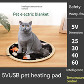 5 V USB kisállat fűtőbetét kisállat elektromos fűtőtakaró vízálló macska kutya fiatal szigetelő párna termosztát mini vízálló párna
