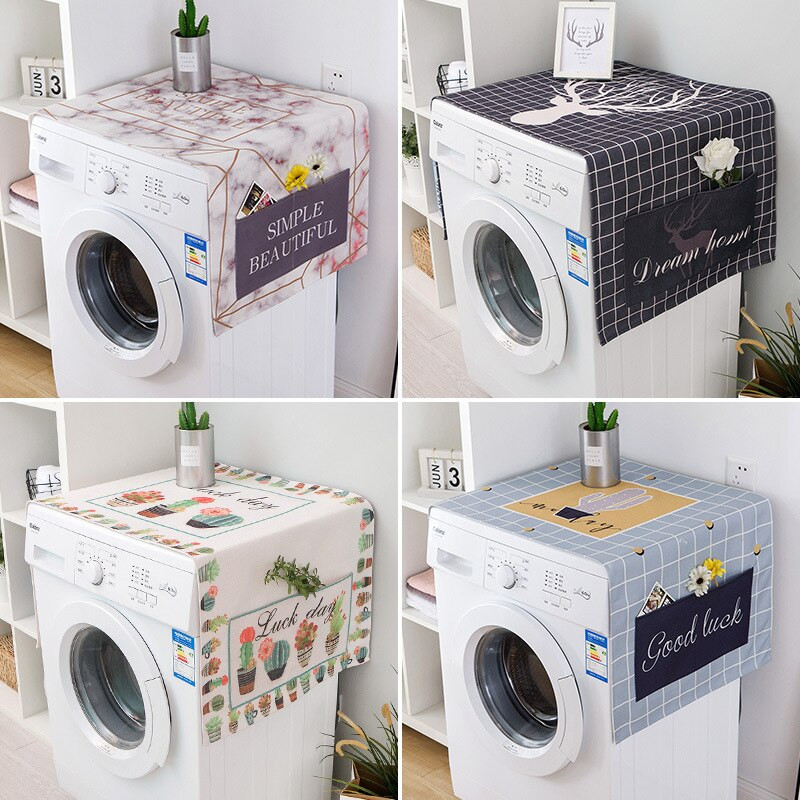 Kryt na práčku Nordic, zelený list, kryt na práčku, rúra, mikrovlnná rúra, chladnička, moderný bytový dekor