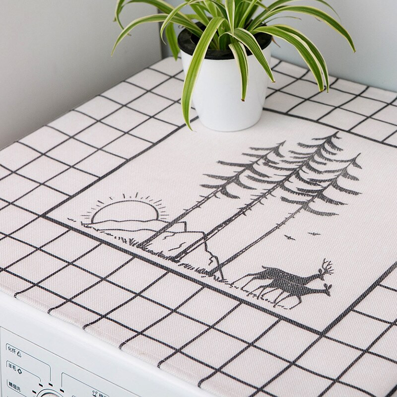 Kryt na práčku Nordic, zelený list, kryt na práčku, rúra, mikrovlnná rúra, chladnička, moderný bytový dekor