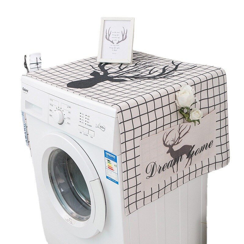 Kryt na práčku Nordic, zelený list, kryt na práčku, rúra, mikrovlnná rúra, chladnička, moderný bytový dekor