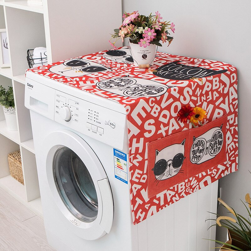 Kryt na práčku Nordic, zelený list, kryt na práčku, rúra, mikrovlnná rúra, chladnička, moderný bytový dekor