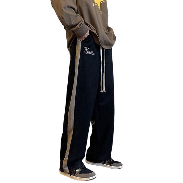 Pánske nohavice s lemovaním a nápisom