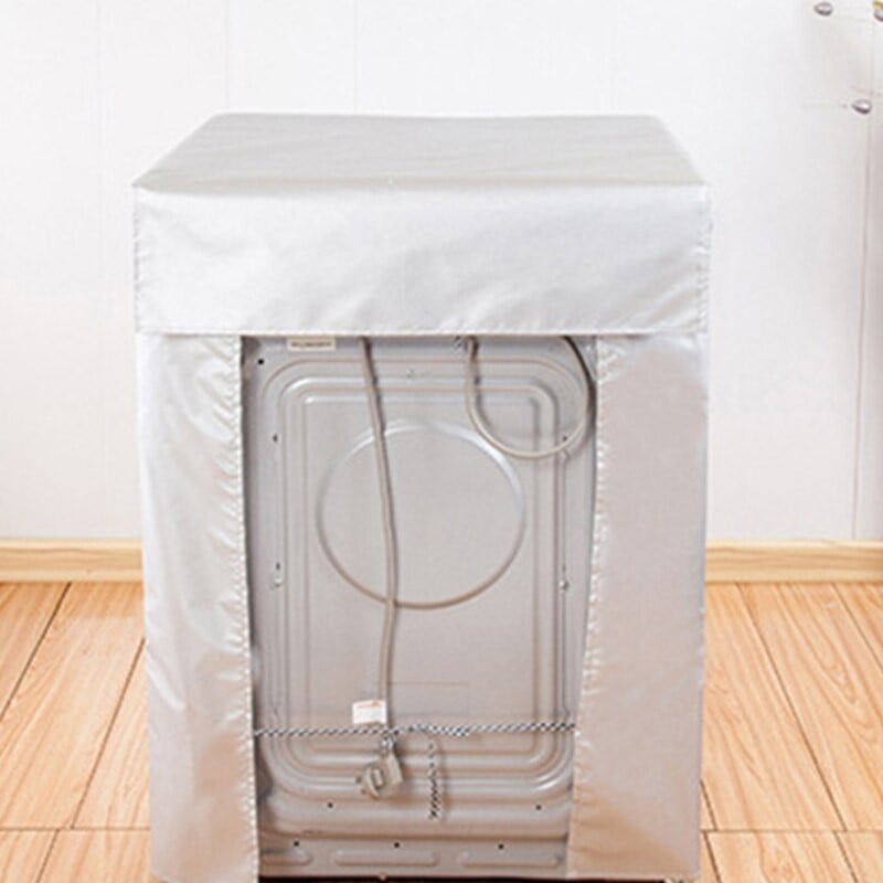 Kryt na práčku z polyesterových vlákien, vodotesný, kryt na sušičku bielizne s predným plnením, opaľovací krém, strieborný povlak, prachotesný kryt
