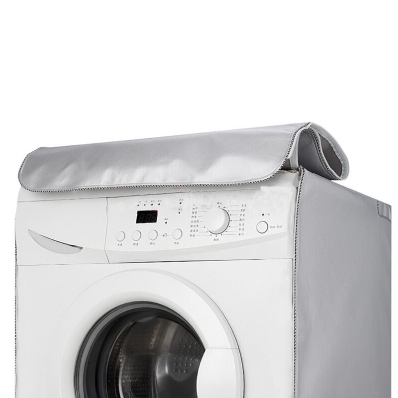 Kryt na práčku z polyesterových vlákien, vodotesný, kryt na sušičku bielizne s predným plnením, opaľovací krém, strieborný povlak, prachotesný kryt