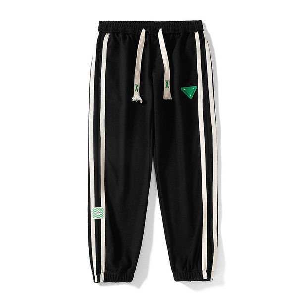 Pantaloni de trening pentru bărbați cu piping și șireturi