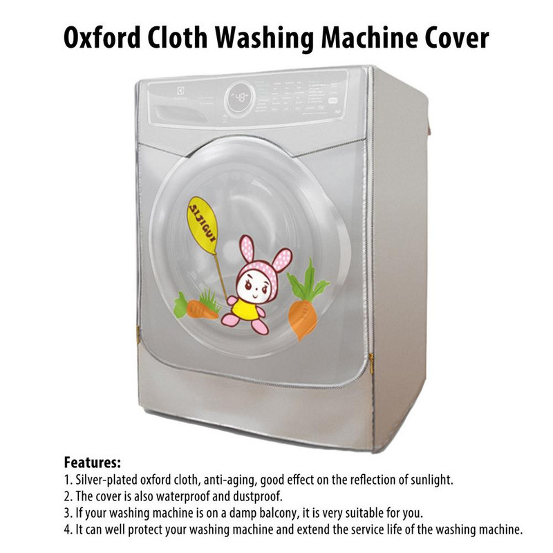 Kryt bubna práčky, medvedí pár, biely králik, prachový kryt na práčku panda, strieborný povlak, prachotesný kryt