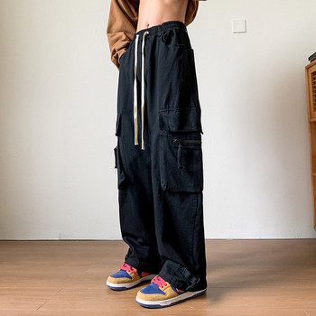 Ανδρικό παντελόνι casual με κορδόνια και τσέπη