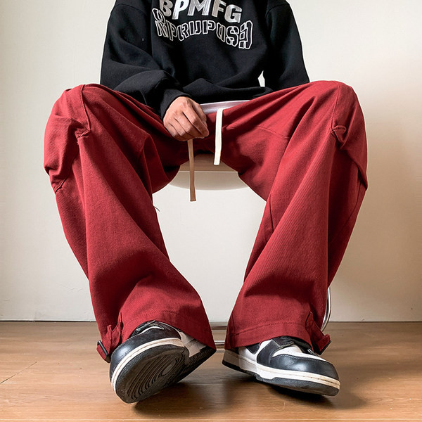 Alkalmi férfi nadrág fűzővel és zsebbel