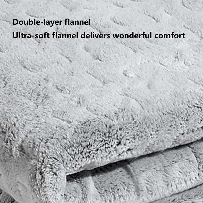 Flanelová elektrická deka, 6 teplotných úrovní, umývateľná, mäkká a pohodlná vyhrievacia deka s funkciou časovača